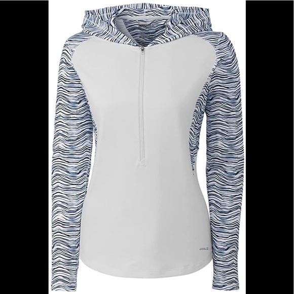 ANNIKA by Cutter & Buck Womens Moisture Wicking Long Sleeve 3/4 Zip Hoodie, Sz S - Picture 4 of 10